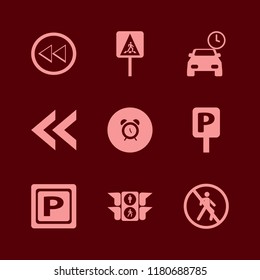 warning icon. warning vector icons set pedestrian sign, parking sign, no pedestrian crossing and alarm