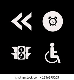 warning icon. warning vector icons set alarm, traffic signs, disabled sign and left arrow