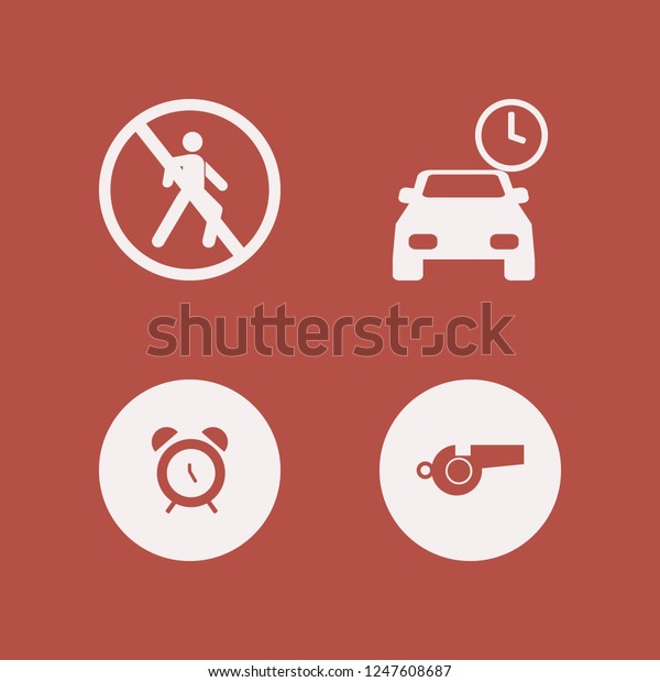 warning icon. warning vector icons\
set whistle, parking time, alarm and no pedestrian\
crossing