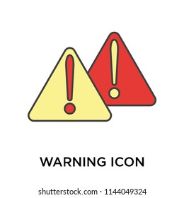 Warning icon vector isolated on white background for your web and mobile app design, Warning logo concept