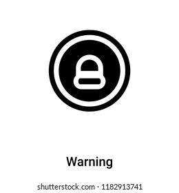 Warning icon vector isolated on white background, logo concept of Warning sign on transparent background, filled black symbol