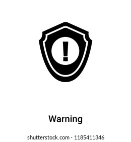 Warning icon vector isolated on white background, logo concept of Warning sign on transparent background, filled black symbol