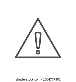 Warning icon vector. Line danger symbol isolated. Trendy flat outline ui risk sign design. Thin linear warning graphic pictogram for web site, mobile app. Logo illustration. Eps10.