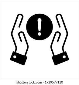 Icono de advertencia diseño moderno en estilo moderno para sitio web y aplicación móvil en fondo blanco