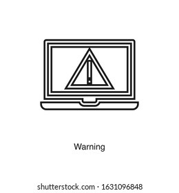 Warning icon vector on white background. Black icon illustration