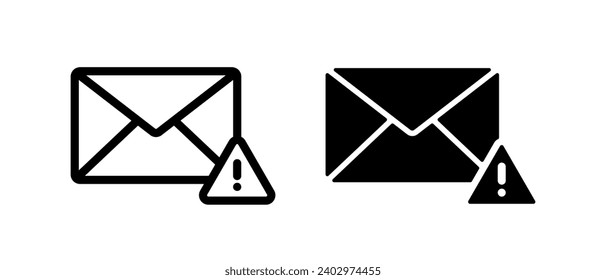 Warning icon vector set. Email, message symbol