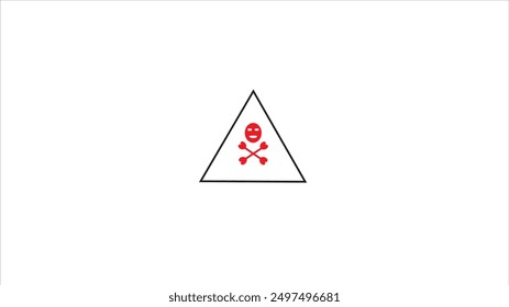 Warning icon vector template,Skull and crossbones icon,Vector illustration.