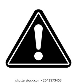 Warning Icon Vector, Triangle with Exclamation Mark Symbol.