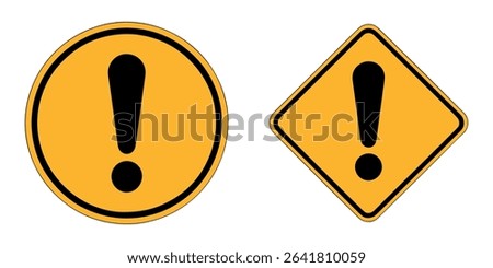 Warning Icon Vector – Triangle Exclamation Mark Symbol – Outline and Solid Style