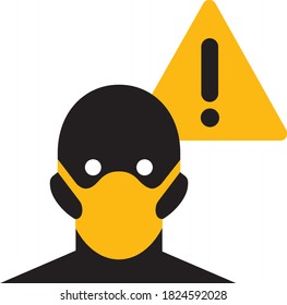 Warning icon to wear a facemask