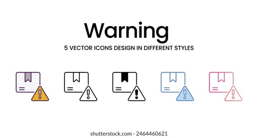 Warning Icons different style vector stock illustration