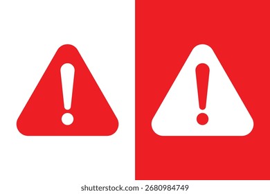 Iconos de advertencia en estilo de Vector plano. Señal de advertencia con exclamación. eps 10