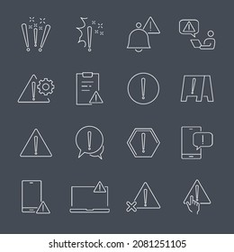 Warning icons set.Warning pack symbol vector elements for infographic web