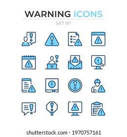 Warning icons. Vector line icons set. Premium quality. Simple thin line design. Modern outline symbols collection, pictograms.