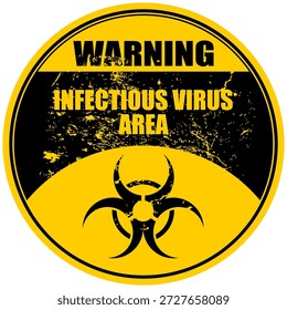 Advertencia, área de virus infeccioso, Vector de pegatinas