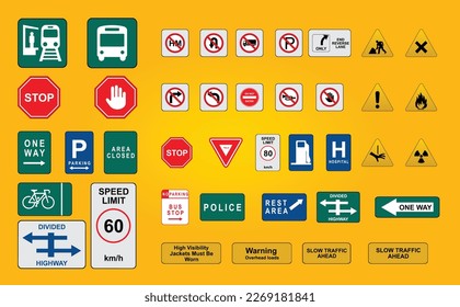 Warning and informative sign vector pack