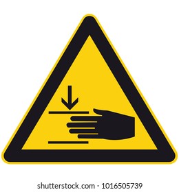 Warning of injury to hands 
