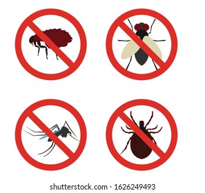 warning insect symbol in the garden 