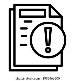 Warning instructions icon. Outline warning instructions vector icon for web design isolated on white background