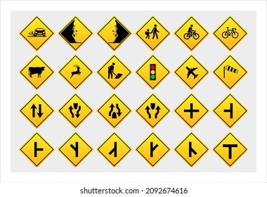 Warning and Intersections Signs in Indonesia