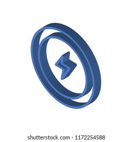 Warning isometric left top view 3D icon