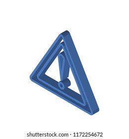 Warning isometric left top view 3D icon