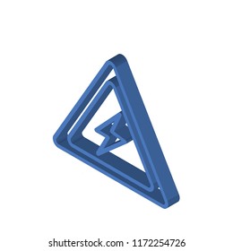 Warning isometric left top view 3D icon