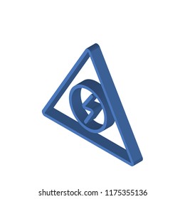 Warning isometric left top view 3D icon