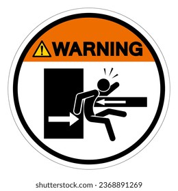 Warning Keep Clear Of Swinging Upper To Prevent Serious Bodily Injury Symbol Sign, Vector Illustration, Isolate On White Background Label .EPS10