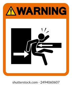 Warning Keep Clear Of Swinging Upper To Prevent Serious Bodily Injury Symbol Sign, Vector Illustration, Isolate On White Background Label.EPS10