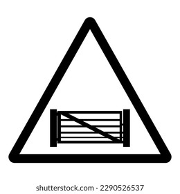 Warnung: Gate Closed Symbol Sign, Vektorgrafik, isolieren auf weißem Hintergrund Label. EPS10 