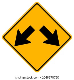 Warning Keep Left or Keep Right Traffic Road Sign,Vector Illustration, Isolate On White Background Label. EPS10