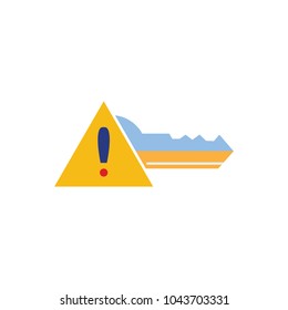 Warning Key Logo Icon Design 