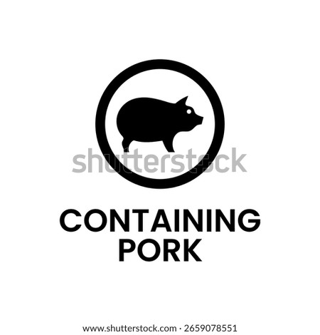 Warning Label Containing Pork with Pig Silhouette