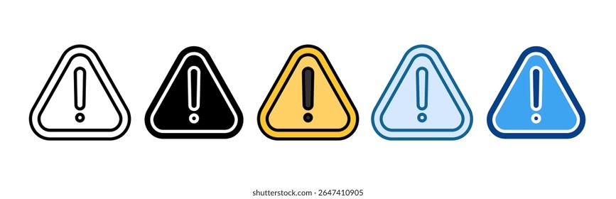 Warning Label Icon Set Multiple Style Collection