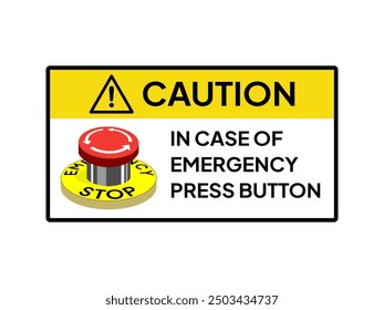 Warning label for pressing the emergency button in an emergency