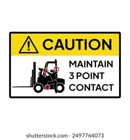 Warning labels, caution label or stickers that say "Maintain 3 point contact"