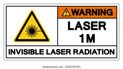 Warning Laser 1 Invisible Laser Radiation Symbol Sign ,Vector Illustration, Isolate On White Background Label. EPS10