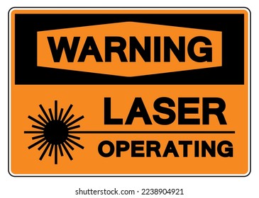 Warning Laser Operating Symbol Sign,Vector Illustration, Isolate On White Background Label. EPS10