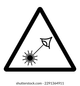 Warning Laser Shoot Eye Hazard Symbol Sign ,Vector Illustration, Isolate On White Background Label. EPS10