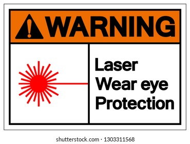 Warning Laser Wear Eye Protection Symbol Sign, Vector Illustration, Isolate On White Background Label. EPS10