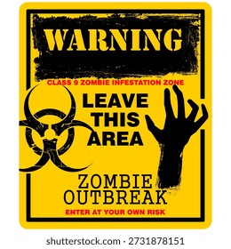 Advertencia, Deja esta área, brote de zombis, Vector de señales