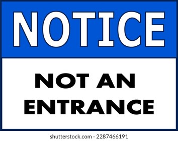warning lettering notice on a white background with a blue box