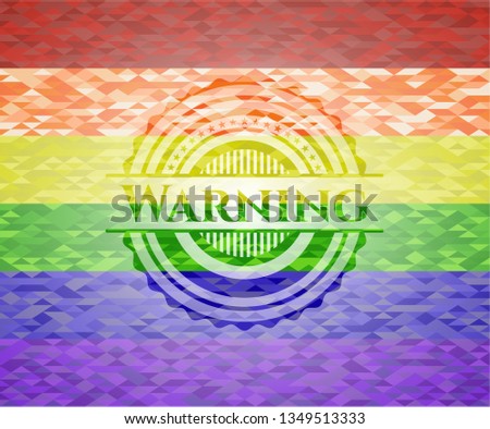 Warning lgbt colors emblem 
