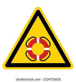 Warning Life Buoy Symbol Sign, Vector Illustration, Isolate On White Background Label .EPS10