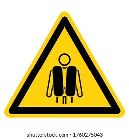 Warning Life Jacket Required Symbol Sign, Vector Illustration, Isolate On White Background Label .EPS10