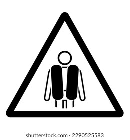 Warning Life Jacket Required Symbol Sign, Vector Illustration, Isolate On White Background Label .EPS10