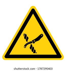 Warning Liferaft knife Symbol Sign, Vector Illustration, Isolate On White Background Label .EPS10