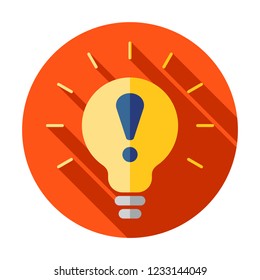 Warning light bulb illustration design over a white background