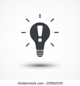 Warning light bulb illustration design over a white background